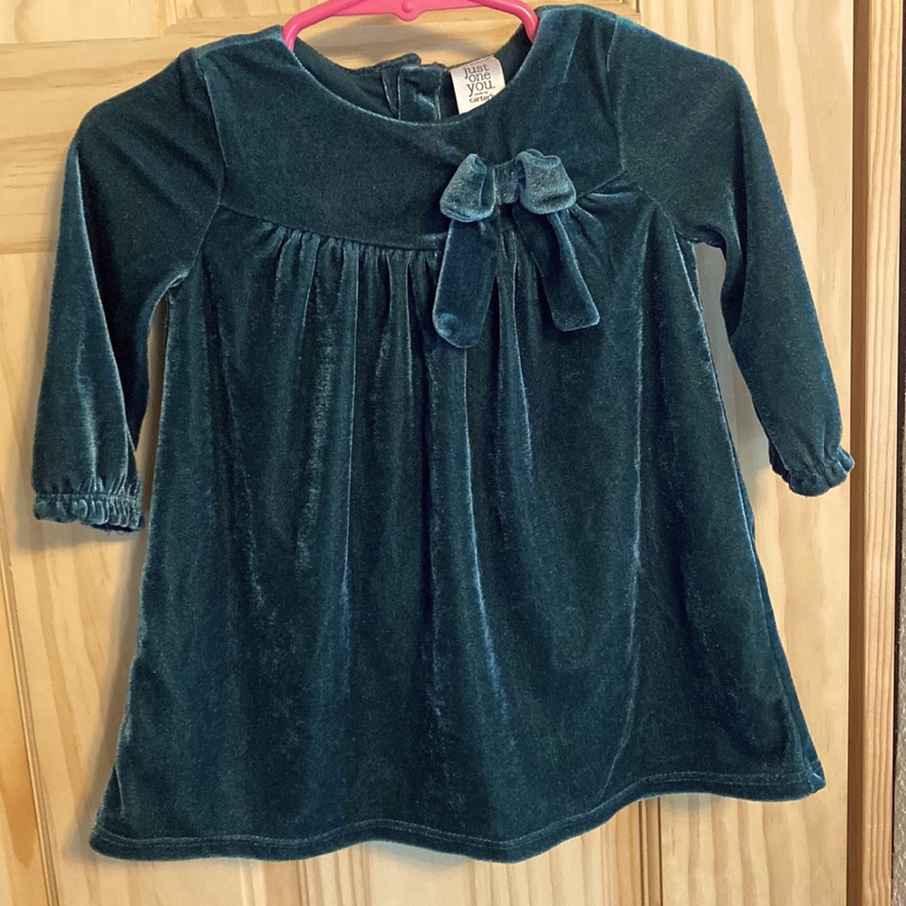 Green velvet dress